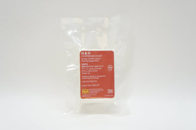 H&H NSN 6510-01-503-2117 COMPRESSED GAUZE Crinkle Cotton 4.5inch x 4.1yards